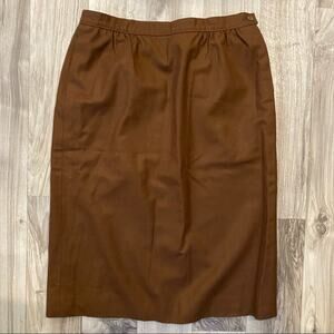 Pendleton 12 Classic Cocoa Brown Lined Wool Skirt US Made Legacy Wear!